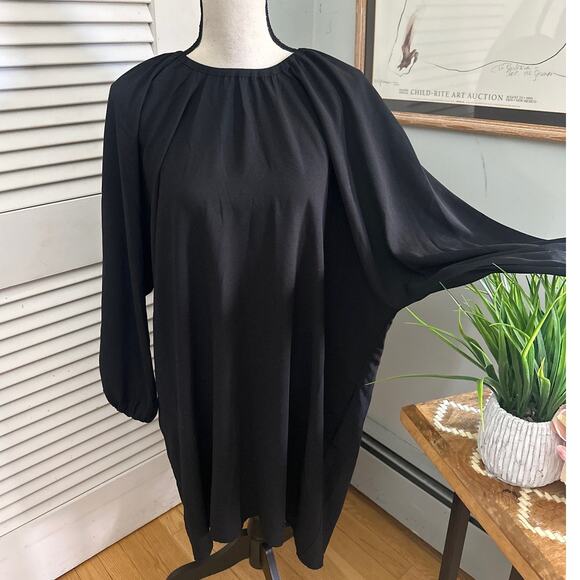 TUCKERNUCK POMANDER PLACE Womens Dress XL Black Eliza Shift Oversized Minimalist - Picture 1 of 11